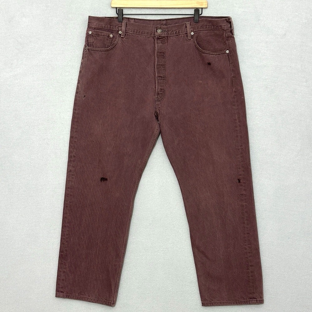 VTG Levis 501 Mens Jeans W44 L32 Purple Distressed Denim Streetwear 90s Grunge